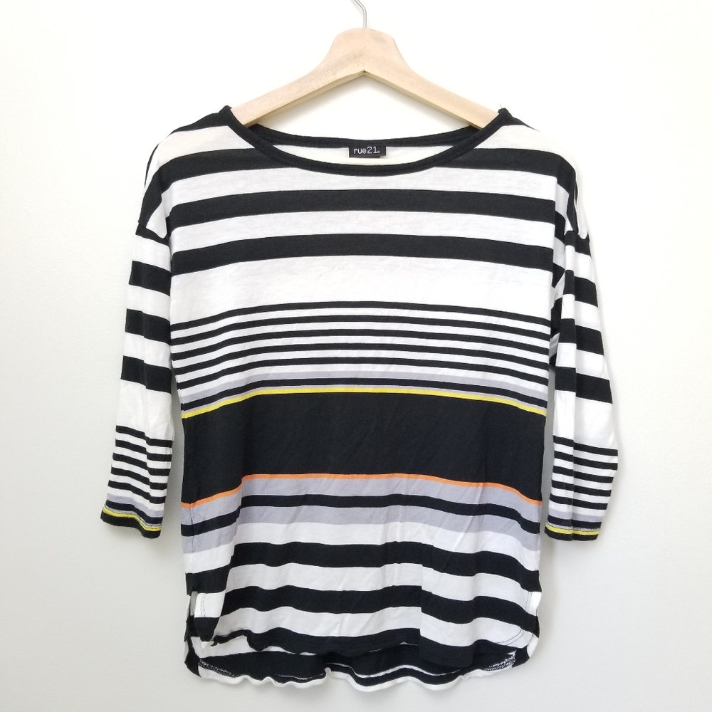 Black and white striped top